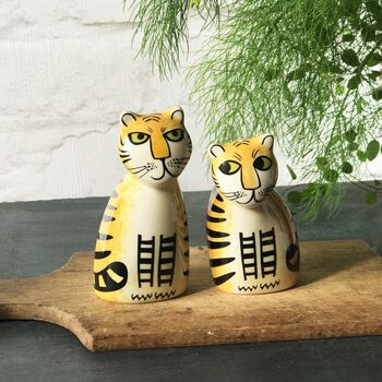 Handmade Ceramic Tiger Salt And Pepper Shakers, 4 of 5