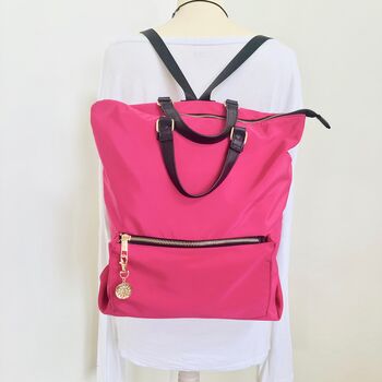 Pink Nylon Backpack Handbag, 4 of 5