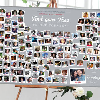 Photo Collage 'Find Your Face' Wedding Table Plan, 2 of 7