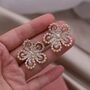 Monaco D’or Gold Pavé Centi Flower Drop Gala Charm Earrings, thumbnail 3 of 3