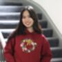 The Big Bow Embroidered Christmas Wreath Hoodie, thumbnail 3 of 6