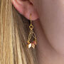 Rhombus Chain Drop Earrings With Birthstone Detail, thumbnail 4 of 9