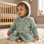 Personalised Baby Dressing Gown Floral Or Dino Print, thumbnail 2 of 12