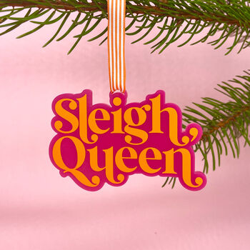 Sleigh Queen Christmas Tree Decoration, 3 of 3