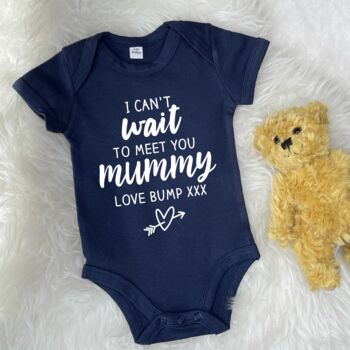 I Can't Wait To Meet You Love Bump Babygrow, 5 of 8