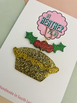Mince Pie Christmas Tree Decoration / British Foodie Gift / Secret Santa Present / Novelty Holiday Bauble, 4 of 4