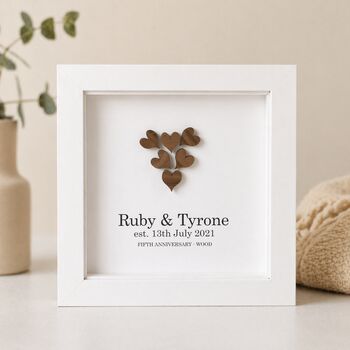 Personalised 5th Anniversary Gift Handmade Wooden Heart, 3 of 11