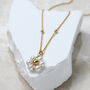 Personalised 18ct Gold Plated Pearl Daisy Necklace, thumbnail 2 of 5