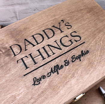 Large Daddy's Things Wooden Box, 2 of 4