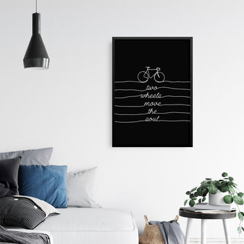 Two Wheels Move The Soul Quote Cycling Bike Art Print, 3 of 4