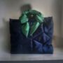 Dark Blue Evening Silk Satin Handbag, thumbnail 3 of 3