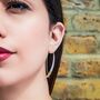 Tapered Bar Sterling Silver Elliptical Hoop Earrings, thumbnail 3 of 12