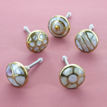 G Decor Victoria Mother Of Pearl Gold Brass Pull Knobs, 7 of 7