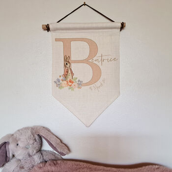 Bespoke Personalised Bunny Wall Hanger Baby/Child, 6 of 6