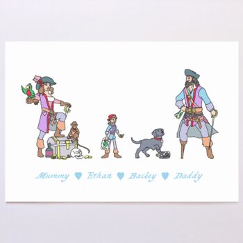 Personalised Pirate Family Print, 8 of 11