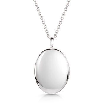Large Sterling Silver Oval Locket With Clear Crystal, 10 of 10