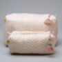 Indore Soft Herringbone Pattern Washbag In Peachy Keen, thumbnail 6 of 6