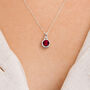 Sterling Silver July Ruby Birthstone Necklace, thumbnail 1 of 11