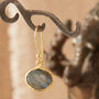 Amethyst Silver Gold Plated Pebble Drop Earrings, thumbnail 9 of 11