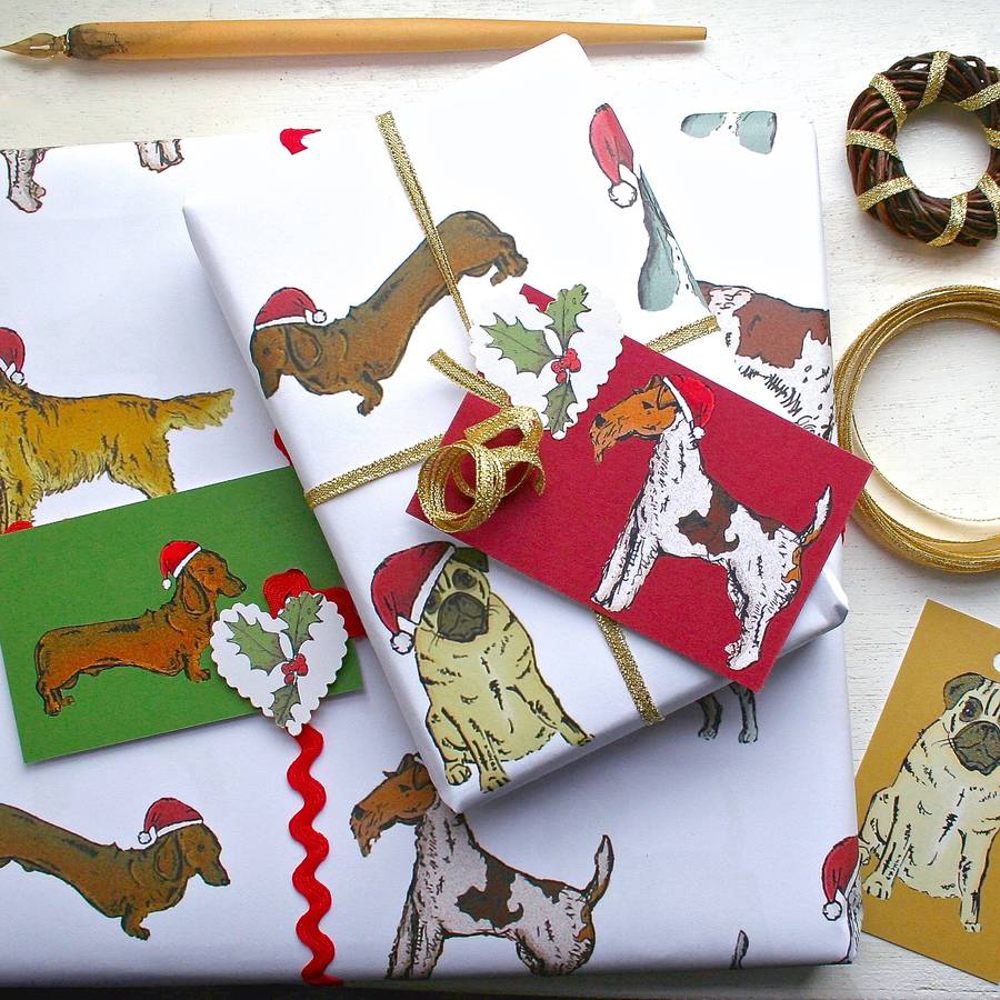 dog christmas wrapping paper gift set by goodnight boutique