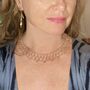 Rosy Glow Hand Sewn Lattice Daisy Necklace, thumbnail 7 of 8