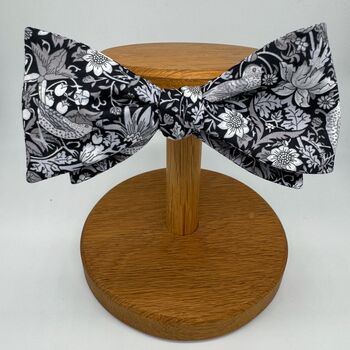 Liberty Self Tie Bow Tie In Black Strawberry Thief, 3 of 4