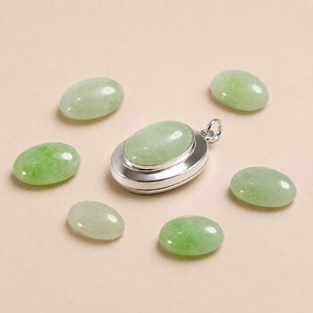 Personalised Sterling Silver Jadeite Gemstone Photo Locket Necklace, 3 of 6