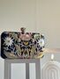 Valleta Blue Embroidered Clutch Made To Order, thumbnail 1 of 9