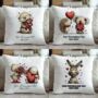 Personalised Whimsical Valentine Anniversary Love Animals Cushion, thumbnail 1 of 11
