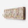 Hand Carved Antique Style Mango Wood Coat Hooks, thumbnail 6 of 8