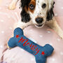 Personalised Christmas Star Denim Dog Bone, thumbnail 1 of 4