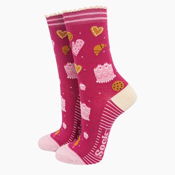 Cake Baking Bamboo Socks Women's Christmas Cracker Hanging Tree Decoration, 3 of 5