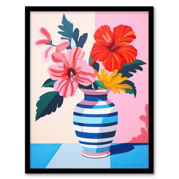 Heavenly Hibiscus Bright Floral Pink Wall Art Print, 5 of 6