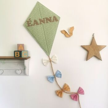 Mint Green Neutral Nursery Decoration, Baby Room Wall Kite, 4 of 12