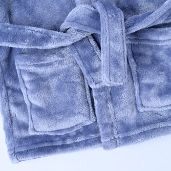 Personalised Dusty Blue Baby Dressing Gown, 4 of 8