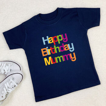 Personalised Happy Birthday Kids T Shirt In Multicolour, 4 of 5
