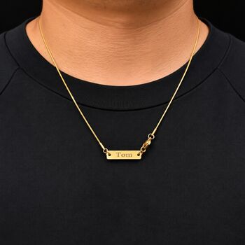 Personalised 18 K Gold Snake Chain Necklace For Men And Women, 4 of 7