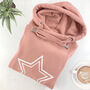 Dusky Pink White Star Cowl Neck Hoodie, thumbnail 1 of 2