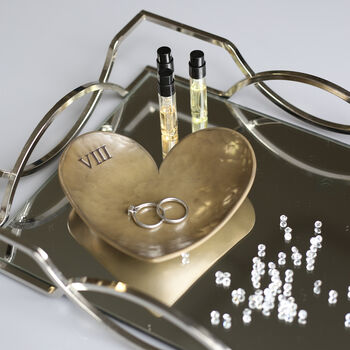 8th Anniversary Gift Bronze Heart Dish. Choice Of Design, 2 of 8