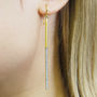 Gold Long Pave Topaz Sparkle Statement Earrings, thumbnail 1 of 5