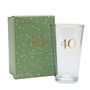 40th Birthday Keepsake Pint Beer Glass Gift, thumbnail 1 of 4