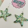 Shimmering Shore Large Starfish Glitter Resin Earrings, thumbnail 3 of 8