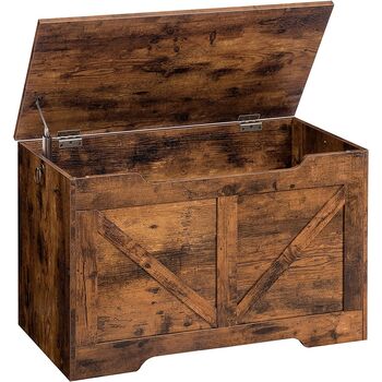 Wooden Storage Chest Trunk Storage Bench Box, 5 of 9
