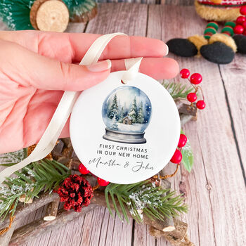 Personalised New Home Christmas Ceramic Ornament Gift, 2 of 7