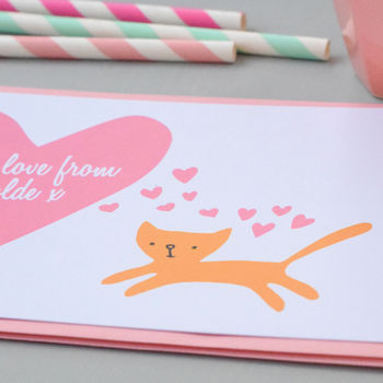 12 Personalised Kitten Love Note Cards, 3 of 3