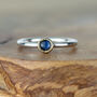 4mm Labradorite Silver And 9ct Gold Stackable Ring, thumbnail 4 of 9