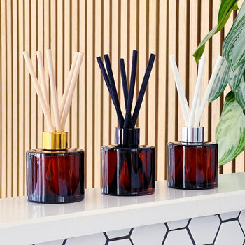 Amber Squat Diffuser Bottle And Reed Set, 2 of 9