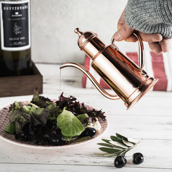 Solid Copper Olive Oil Dispenser – 600ml Pourer For Kitchen, Cooking And Dining, 4 of 4