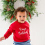 Personalised 'Believes' Christmas Embroidered Sweatshirt Jumper, thumbnail 2 of 5