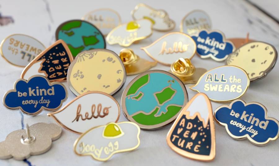 personalised mountain enamel pin badge by auntie mims ...